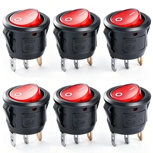 Vista 16 de Twidec /6 interruptores basculantes de 12 V de encendido/apagado de barco CA 6A/250V 10A/125V SPST 2 pines 2 posiciones interruptor de palanca