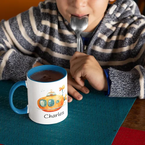 Vista 2 de Tazas de café personalizadas para niños, Taza personalizada para niños con nombre, Taza de café y té de chocolate caliente, Tazas de café, Taza