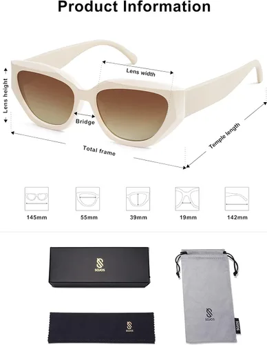 Vista 5 de SOJOS Gafas de sol polarizadas de ojo de gato lindo de moda para mujer Cateye SJ2237