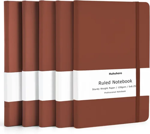 Vista 16 de Huhuhero - Diario para cuaderno con líneas, papel grueso de 120 g/m², cuaderno a rayas para la universidad, cuadernos de tapa dura para tomar notas