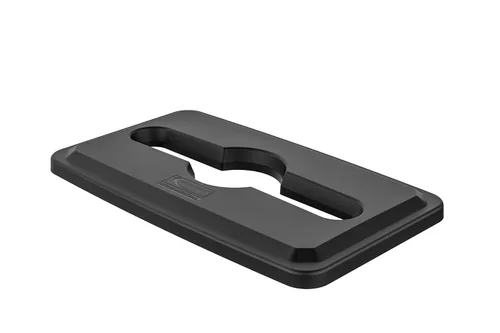 Vista 4 de Suncast Commercial Tapa de resina con tapa doble abatible para botes de basura delgados de 23 galones, diseño a presión para una fácil eliminación
