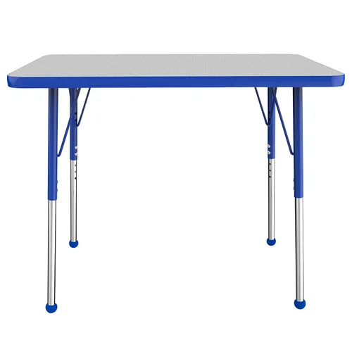 Vista 39 de FDP - Mesa rectangular para actividades escolares y de oficina (24 x 36 pulgadas), patas estándar con deslizadores giratorios, altura ajustable