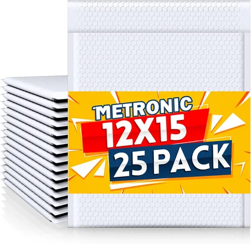 Vista 11 de Metronic Sobres de burbujas negros de 4 x 8 pulgadas, paquete de 50 bolsas