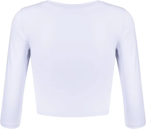 Vista 18 de Camiseta corta para mujer, cuello redondo, manga 3/4, casual, Y2K, linda camiseta corta para yoga