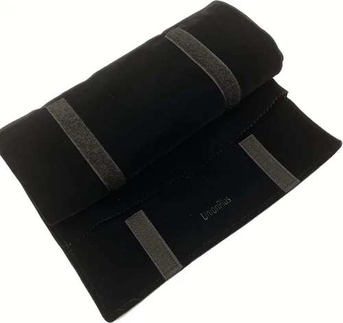 Vista 7 de Bolsa organizadora de terciopelo para collares, pulseras, color negro extra grande con banda elástica solo para collares