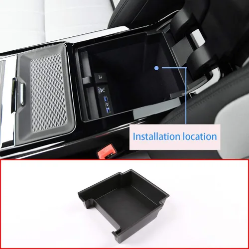Vista 2 de Caja de almacenamiento de reposabrazos de plástico ABS Bandeja de guante de consola central para Land Rover Range Rover Evoque 2019 2020