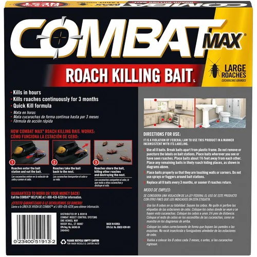 Vista 2 de Combat Max - Cebo para matar cucarachas grandes, 8 unidades (paquete de 1)