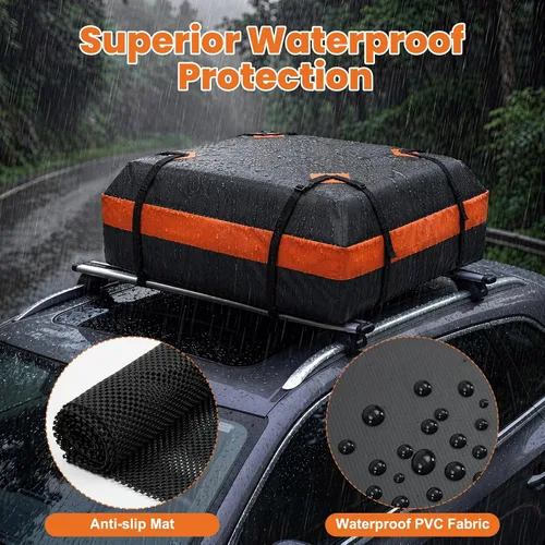 Vista 3 de Bolsa de transporte de carga impermeable para techo de coche de Mandarina