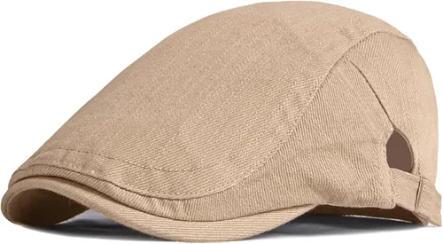 Vista 12 de Xinveen Sombreros Newsboy para Hombres Gorra Plana de Algodón Ajustable Transpirable Irlandesa Cabbie Ivy Sombrero de Conducir y Caza
