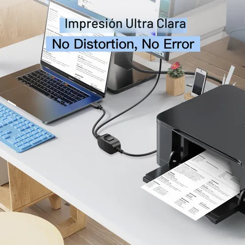 Vista 7 de Cable de impresora LBSC 2 en 1 a USB de 8.2 pies