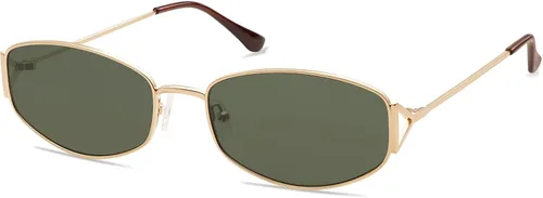Vista 3 de Appassal Gafas de sol ovaladas retro para mujeres y hombres pequeños rectángulo hexagonal marco de metal gafas de sol AP3625