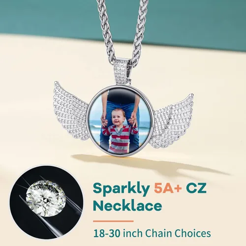 Vista 5 de Supcare - Collar con foto o etiqueta de perro para hombres, colgante de foto conmemorativo personalizado para mujeres y hombres