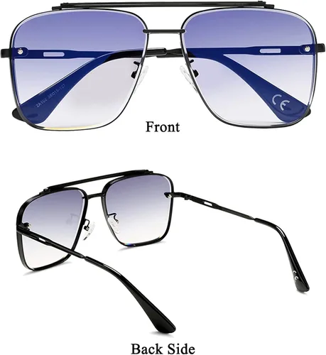 Vista 3 de COASION Tony Stark - Lentes de sol para disfraz, gafas de sol cuadradas retro para hombre y mujer