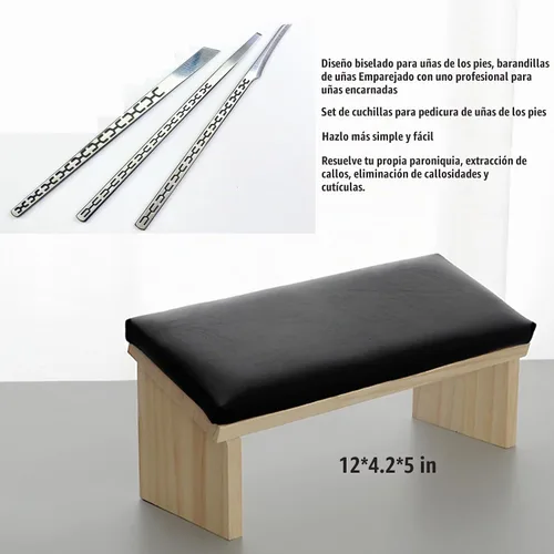 Vista 4 de Cuchillo de pedicura, herramientas para uñas encarnadas, reposabrazos inclinado para uñas, utilizado para removedor de cutículas de uñas, callo
