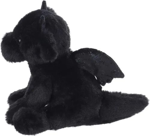 Vista 6 de Apricot Lamb Dragón Negro de Peluche Suave para Niños, Juguetes de Peluche Lindos y Suaves para Niña y Niño, Dragón Negro Esponjoso de Peluche Negro