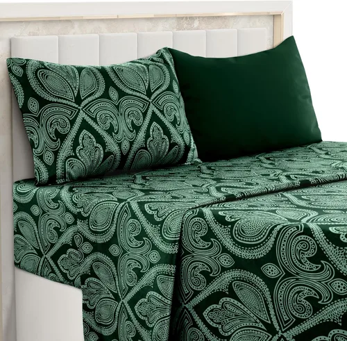 Vista 15 de Black Paisley Sheet Set, Twin - Ultra Soft Deep Pocket Paisley Black