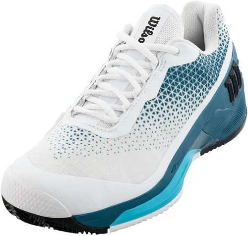 Vista 2 de WILSON Zapatillas de tenis Rush Pro 4.0 Clay para hombre Blanco y Azul Coral