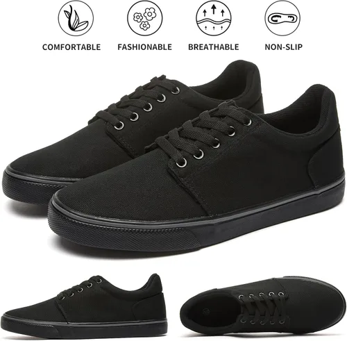 Vista 7 de hash bubbie Zapatos de lona para hombre, zapatos clásicos de lona para hombre, zapatos de tenis bajos con cordones, cómodos zapatos casuales