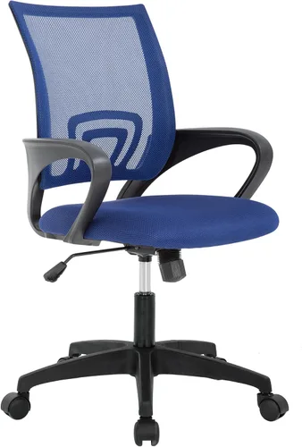 Vista 14 de BestOffice Silla de Oficina Ergonómica Silla Giratoria de Escritorio de Respaldo Medio Respaldo y Soporte Lumbar Transpirable Altura Negro