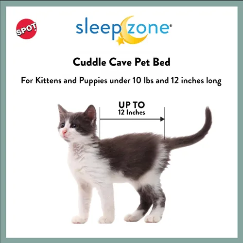 Vista 2 de SPOT Sleep Zone Cuddle Cave - Cama para mascotas Interior suave y afelpado para gatos y razas de perros pequeños Exterior de gamuza sintética