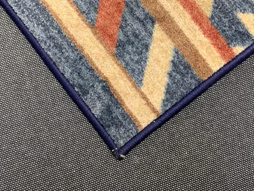 Vista 8 de Tapete de colección Nevita con diseño geométrico nativo americano del sudoeste, Sintético, Azul