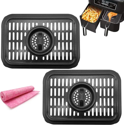 Vista 8 de GXF Sartén para freidora de aire para freidora de aire Ninja, 2 paquetes de repuesto para freidora de aire, placa de parrilla accesorios