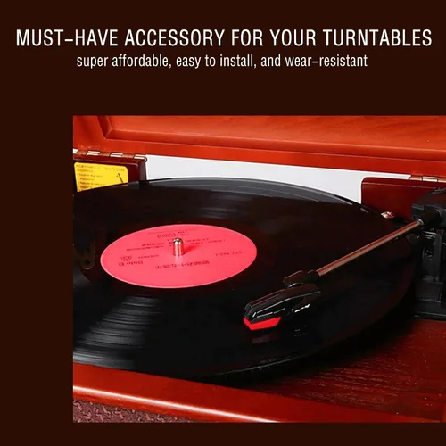 Vista 5 de Paquete de 2 agujas de repuesto para tocadiscos de rubí, agujas para tocadiscos Crosley Victrola Boytone Ion Jenson