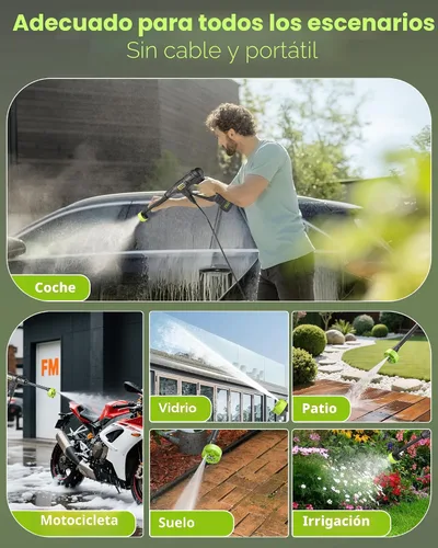 Vista 8 de Lavadora portátil inalámbrica, lavadora de mano, lavadora a pilas para automóvil, hogar, patio, jardín, ligera, lavadora con olla de espuma