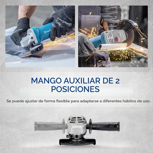 Vista 5 de DongCheng Amoladora Angular de 4-1/2 pulgadas 6.7-Amp Interruptor de Paleta 11800RPM Herramientas Eléctricas Amoladoras con Discos de Corte