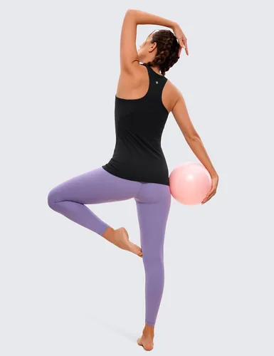 Vista 4 de CRZ YOGA Butterluxe - Camiseta sin mangas para mujer, con espalda cruzada, cuello alto, atlética, para correr, gimnasio, yoga