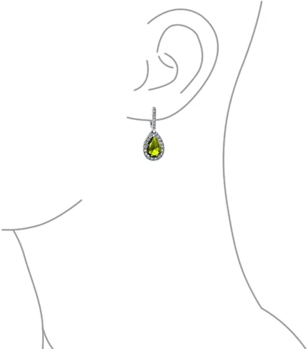 Vista 3 de Juego de joyas nupciales de 7 a 15 quilates, estilo vintage, halo de circonita cúbica AAA, circonita cúbica, aretes de gota a presión, lágrima