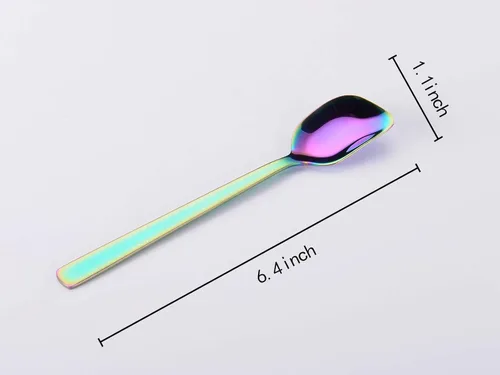 Vista 6 de GoGeiLi Juego de cucharas de helado/postre de arco iris de acero inoxidable