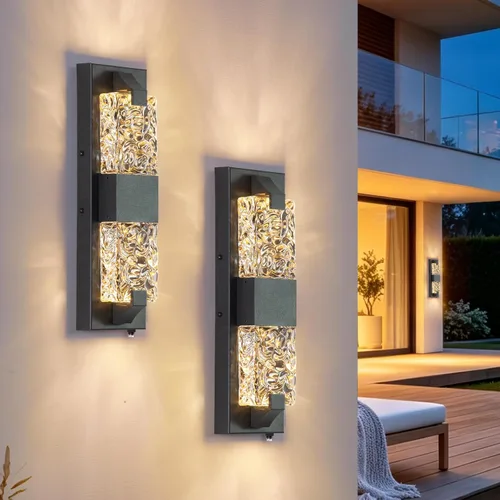 Vista 18 de Luz de pared inteligente para exteriores, RGB, App y Alexa, dorado