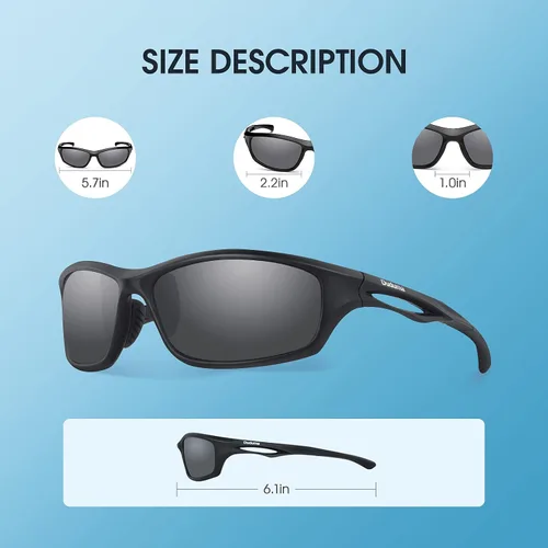 Vista 4 de Duduma Polarized Sports Sunglasses for Men Women Running Cycling Fishing Golf Driving Shades Sun Glasses Tr90