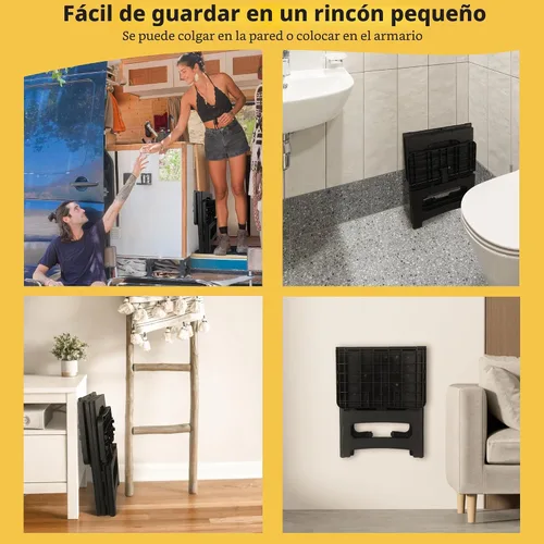 Vista 7 de AMOISE Amoise Taburete plegable de 2 escalones, reposapiés portátil antideslizante de 8 y 17 pulgadas de altura doble, soporta 300 libras