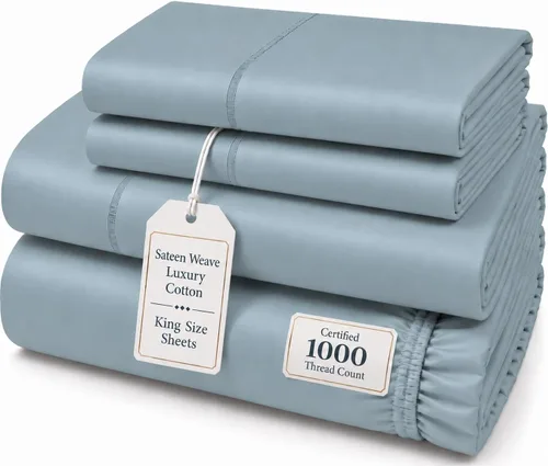 Vista 27 de CHATEAU HOME COLLECTION Juego de sábanas tamaño individual, sábanas de 1000 hilos tamaño individual de algodón, sábanas individuales de bolsillo 01
