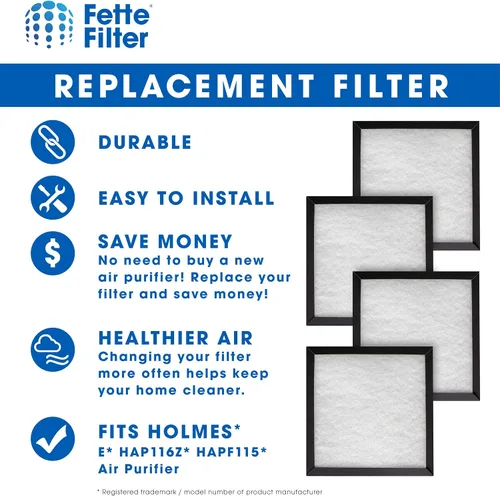 Vista 6 de Fette Filter - Filtros de repuesto compatibles con Holmes Filter E carbón activado y filtro de repuesto multicapa, compatible con modelos