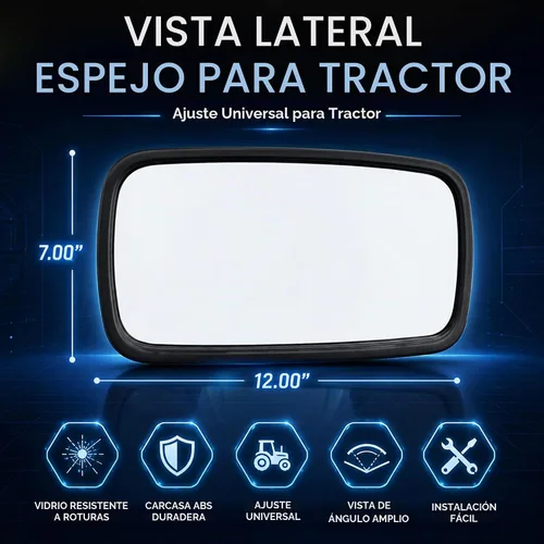 Vista 4 de Maverick Advantage Espejo retrovisor de 7" x 12" con soporte de abrazadera