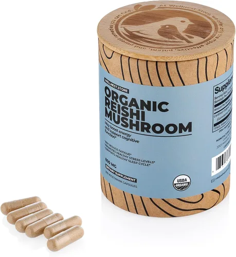 Vista 10 de Cápsulas de suplemento de hongos orgánicos Reishi Extracto de ganoderma, suplemento de apoyo inmunológico Aumenta la energía, combate la fatiga