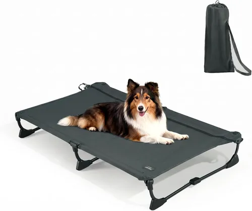 Vista 14 de CANINE CANYON Catre antideslizante mejorado, cama elevada grande para perros, catre plegable portátil para exteriores, para campamento/hogar, a