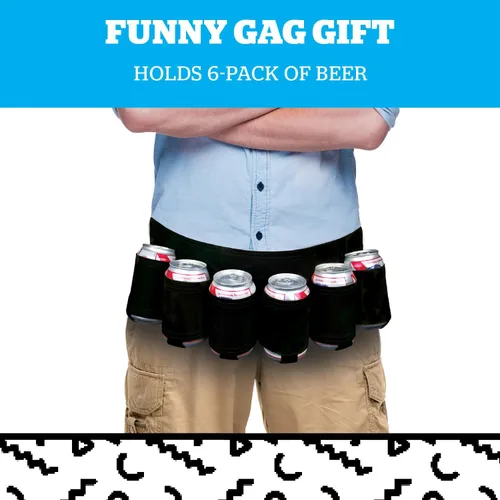 Vista 4 de Big Mouth Toys - Cinturones de latas de cerveza, Algodón, Negro, talla única