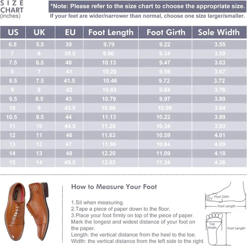 Vista 3 de Mofri Zapatos de gamuza Oxford para hombre, zapatos de vestir con punta de ala para todas las ocasiones, impermeables, plantilla de látex
