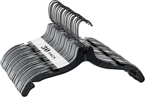 Vista 8 de Perchas de plástico con gancho de metal giratorio de 360 grados, perchas de ropa resistentes, perchas duraderas para camisas, abrigos y vestidos
