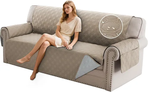 Vista 9 de PrinceDeco Funda para Silla y Sofá Impermeable Funda de Sillón Sofá Antideslizante Funda de Sofá Protector de Muebles con Correas Elásticas