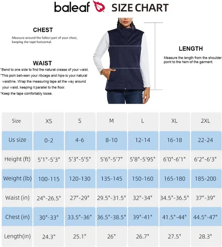 Vista 7 de BALEAF Chaleco ligero Softshell sin mangas para mujer, resistente al viento, cuello alto con bolsillos con cremallera, correr, senderismo, golf