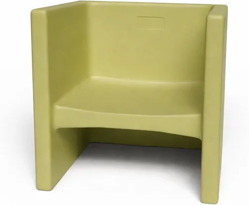 Vista 23 de Children's Factory Silla cúbica 3 en 1 para niños, muebles de aula de asientos flexibles, paquete de 1, almendra Polyethylene Toddler Outdoor
