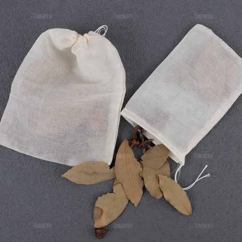 Vista 6 de AUEAR, Paquete de 30 bolsas reutilizables de algodón con cordón para sopa, bolsa de especias, bolsa de filtro de té, bolsas de muselina