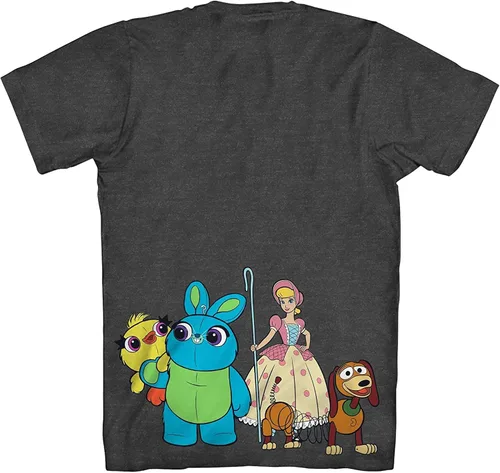 Vista 2 de Disney Toy Story Happy Crew - Camiseta para hombre, Gris Carbón jaspeado