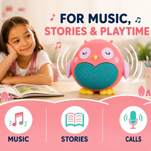 Vista 3 de Planet Buddies Altavoz Bluetooth para niños y niñas con micrófono, mini altavoz Bluetooth portátil inalámbrico, batería de 60 días, para el hogar