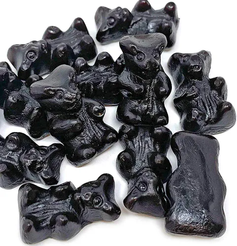 Vista 2 de Gustaf's Osos de regaliz negros prémium sin azúcar, bolsa de 2.2 libras